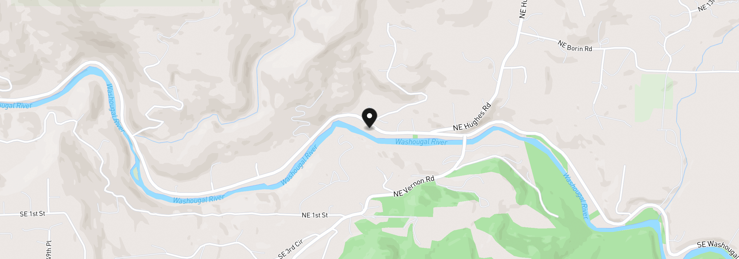 Map showing the location of 37117 NE Washougal River Rd, Washougal, Wa 98671