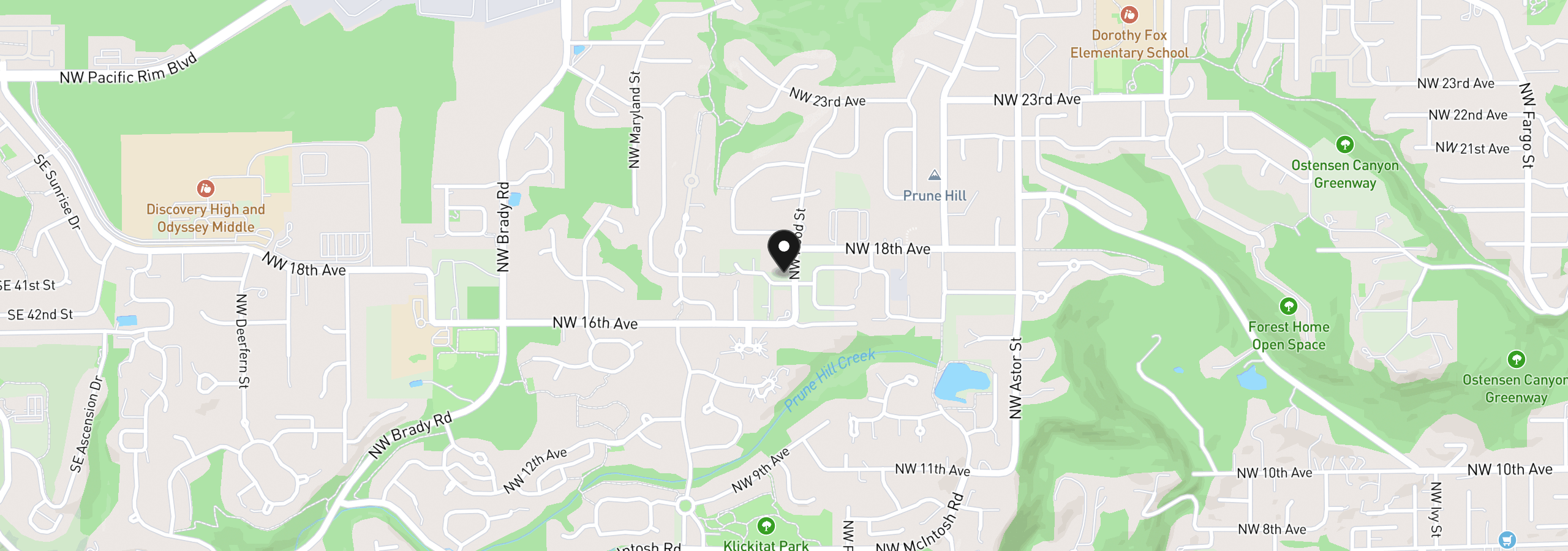 Map showing the location of 3305 NW 17th Ave, Camas, Wa 98607