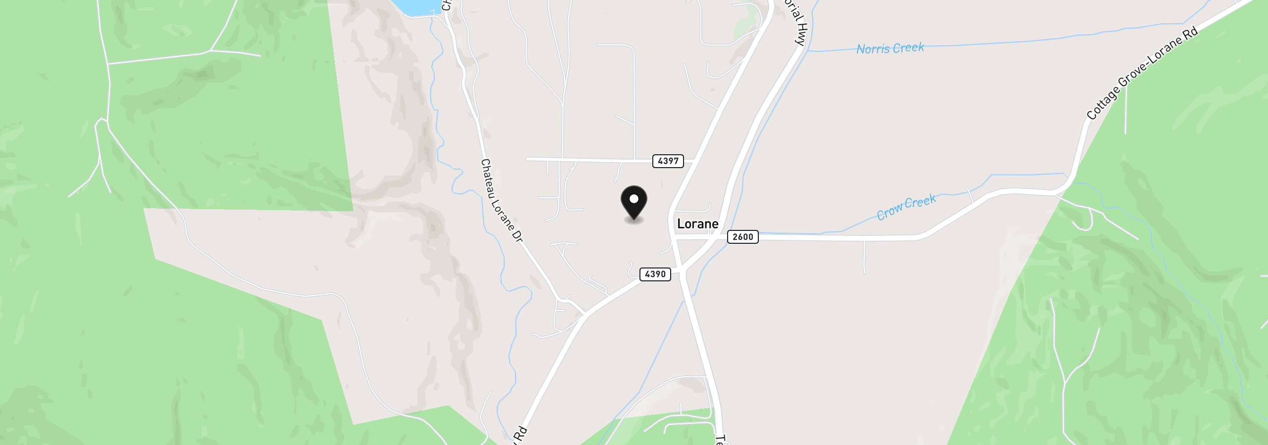 Map showing the location of 80304 Old Lorane Rd, Eugene, OR 97405