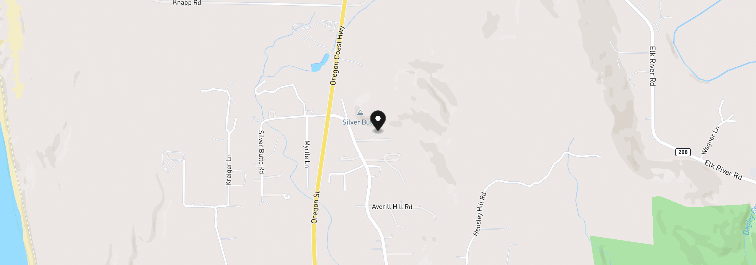 Map showing the location of 92839 Orchard Rd, Port Orford, OR 97465