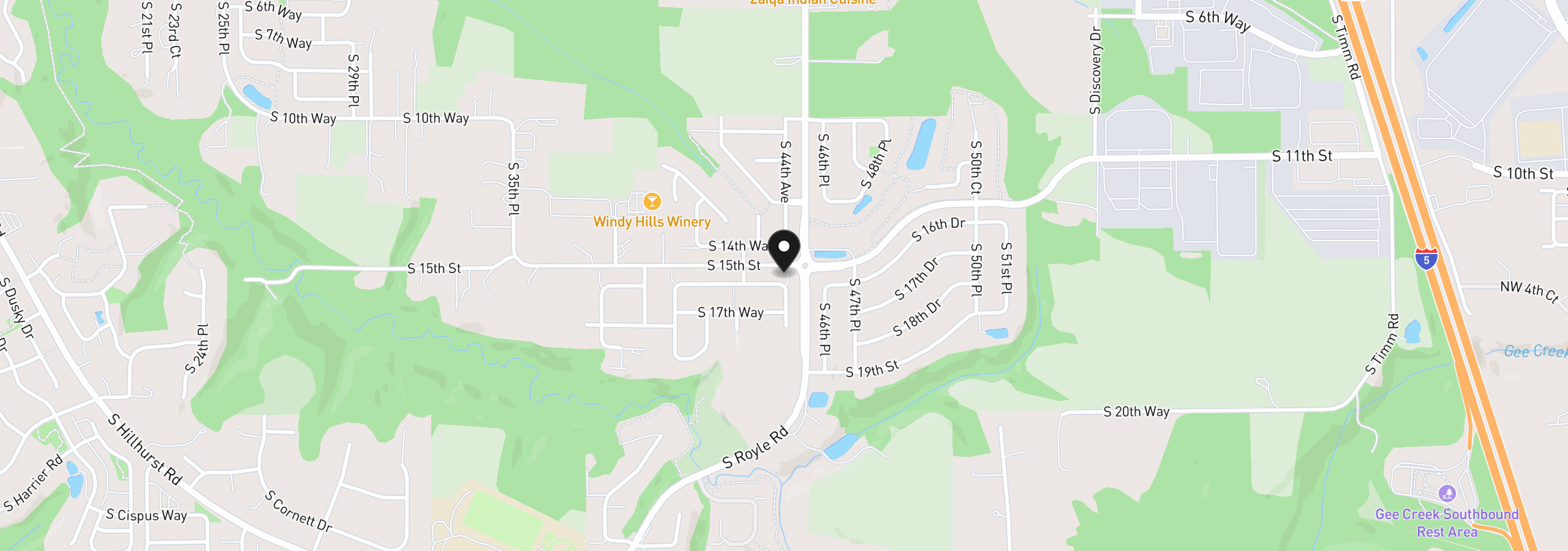 Map showing the location of 4342 S 16th Way, Ridgefield, Wa 98642