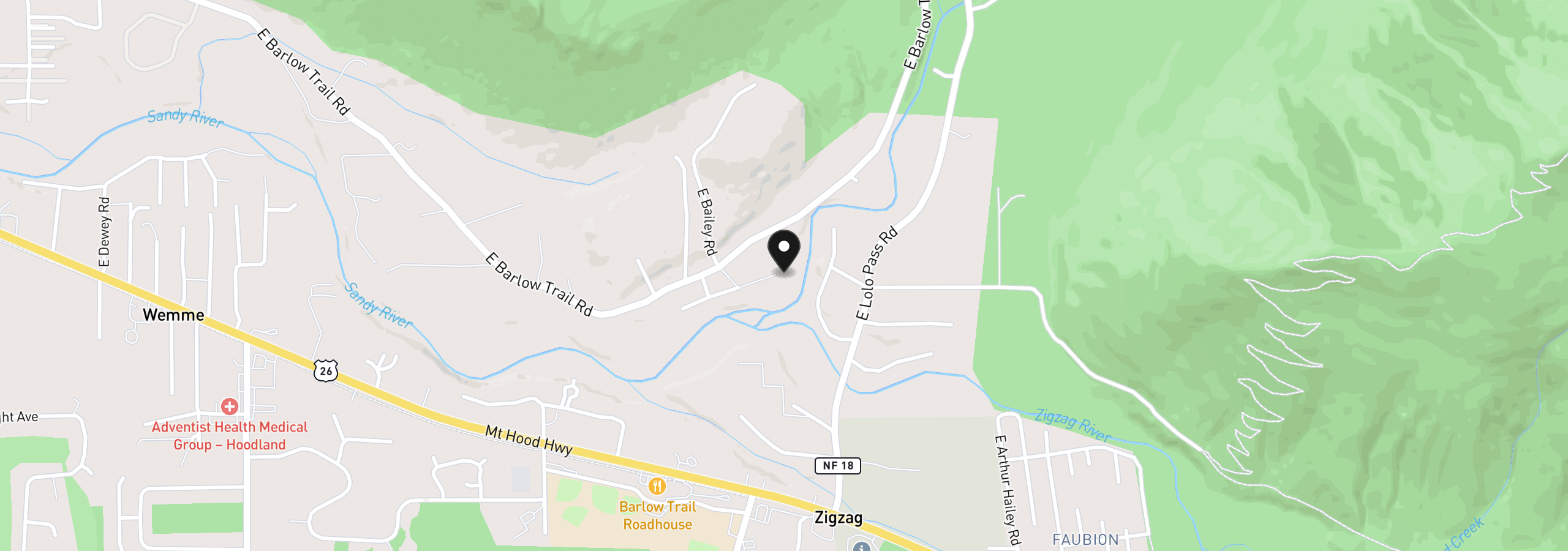 Map showing the location of 69881 E Alpine North Ct, Rhododendron, OR 97049