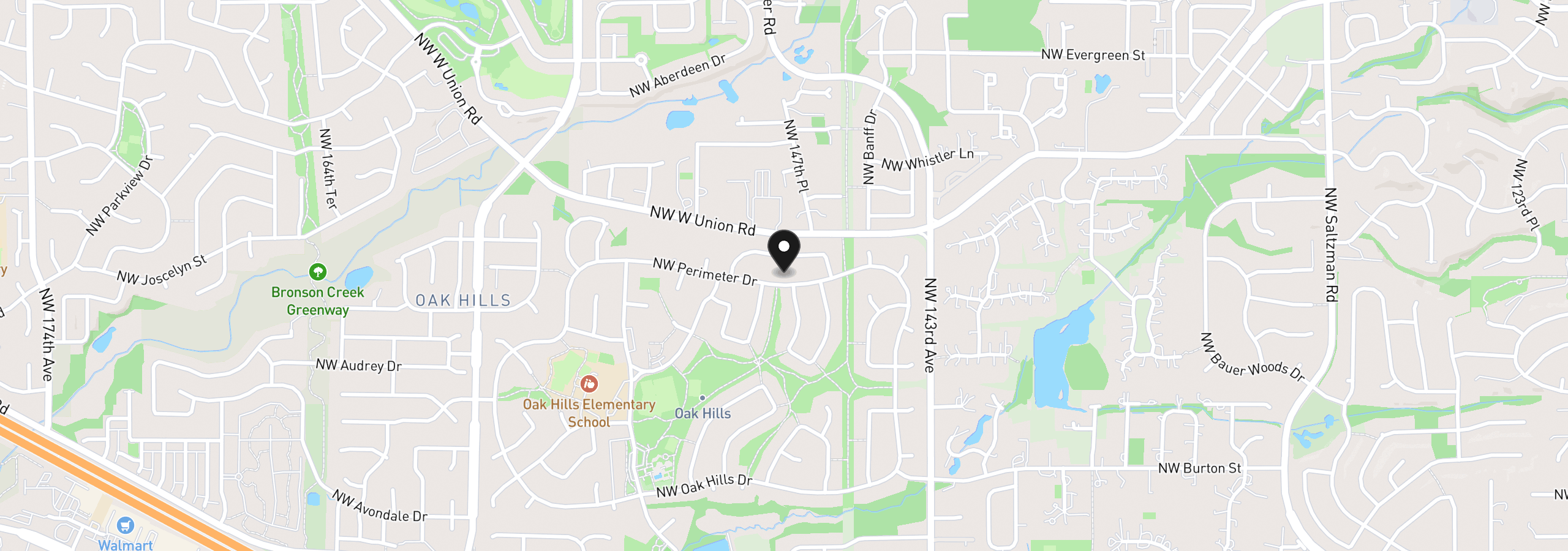 Map showing the location of 14785 NW Perimeter Dr, Beaverton, OR 97006