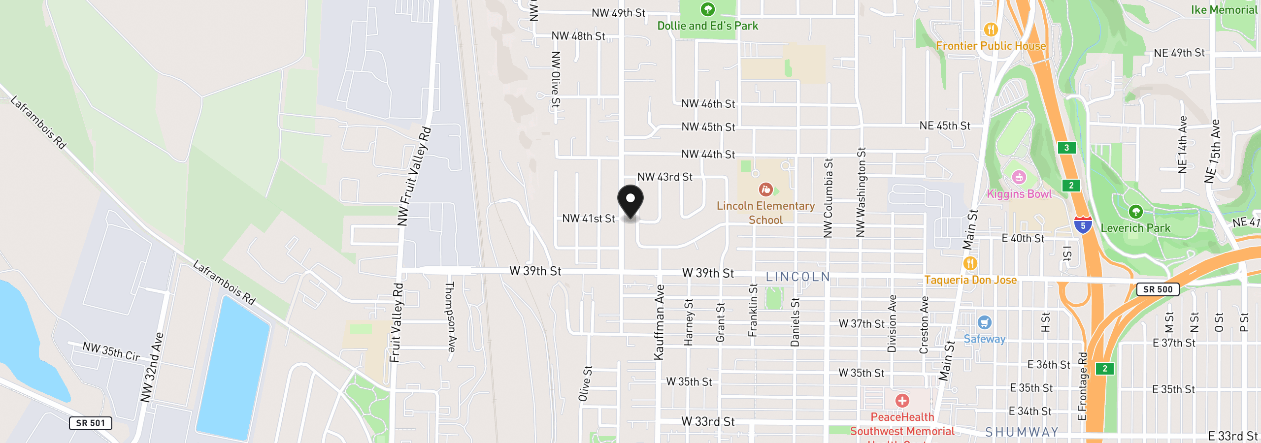 Map showing the location of 4110 NW Fir St, Vancouver, Wa 98660