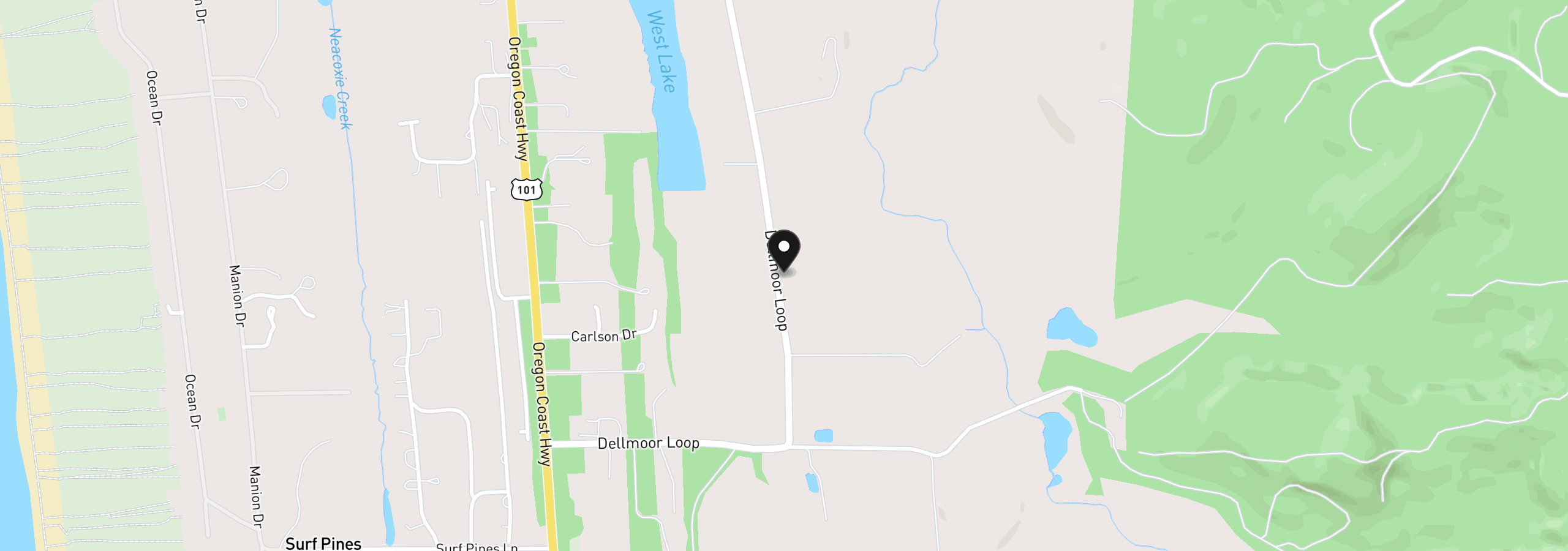 Map showing the location of 89123 Dellmoor Loop, Warrenton, OR 97146