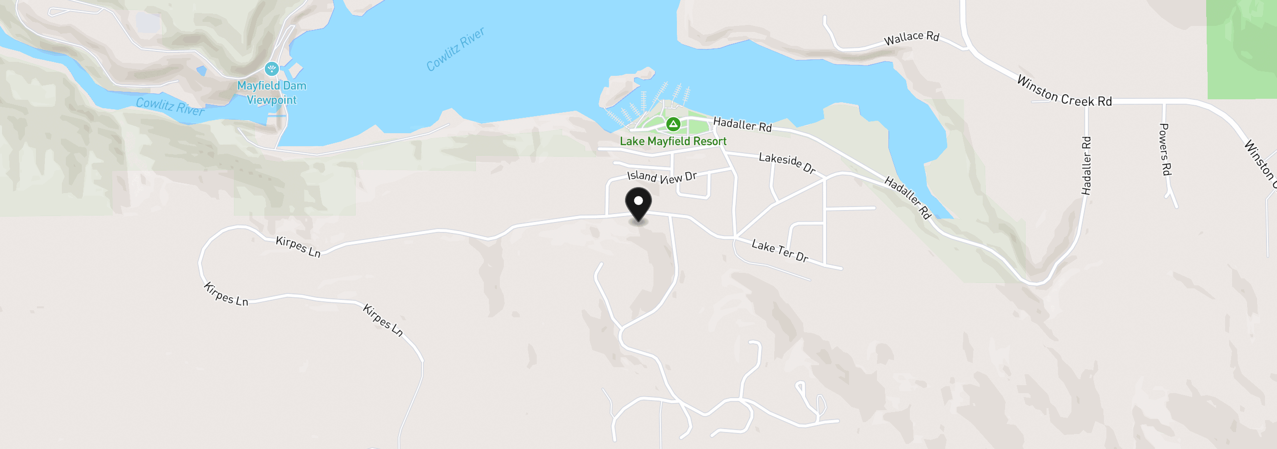Map showing the location of 223 Lakeview Dr, Mossyrock, Wa 98564