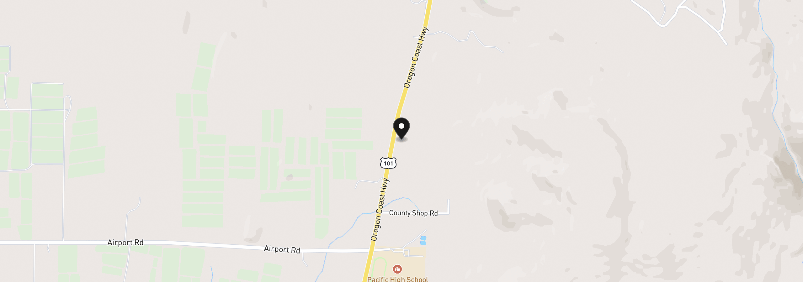 Map showing the location of 45721 Highway 101, Langlois, OR 97450