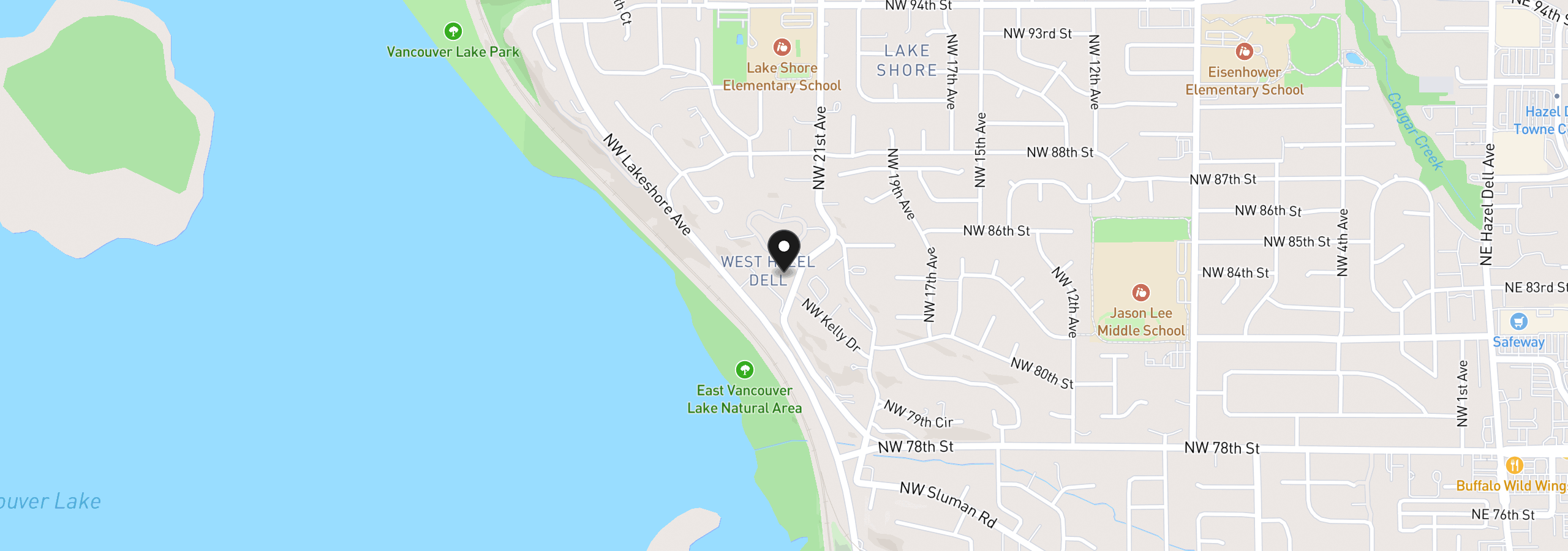 Map showing the location of 2308 NW 84th Loop, Vancouver, Wa 98665
