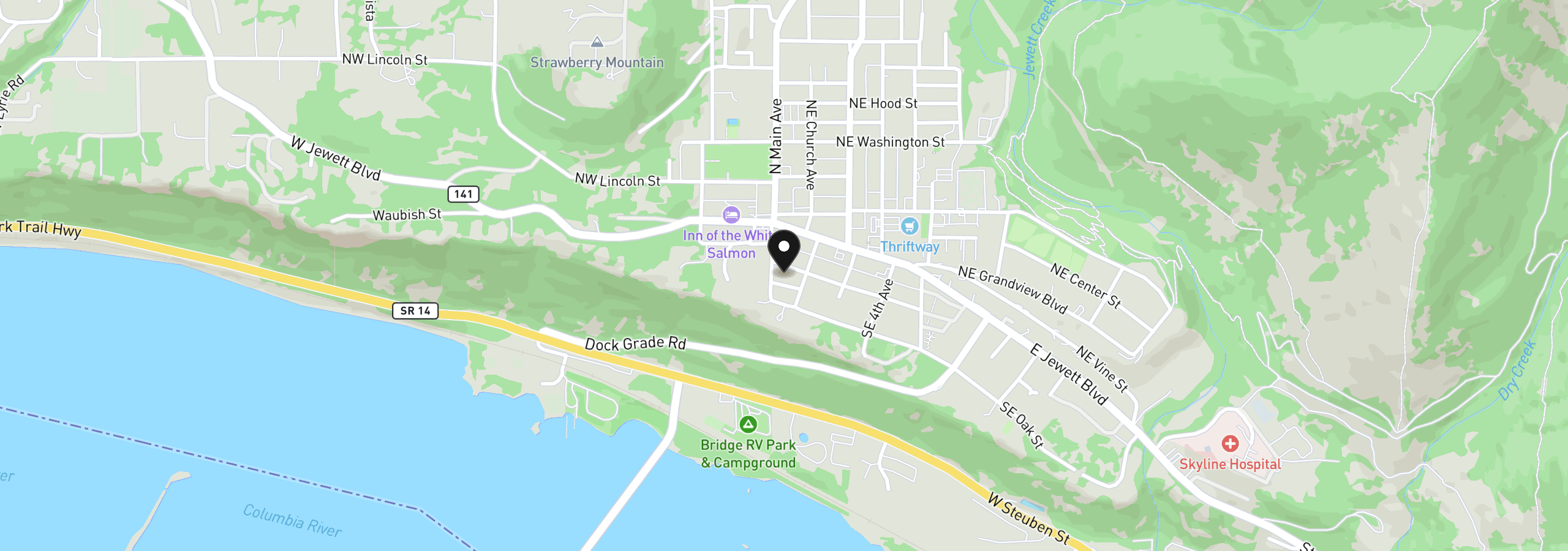 Map showing the location of 127 SE Wyers St, White Salmon, Wa 98672