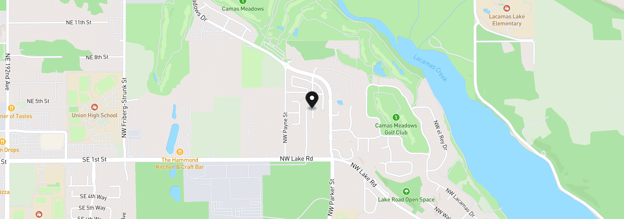 Map showing the location of NW McMaster Dr, Camas, Wa 98607