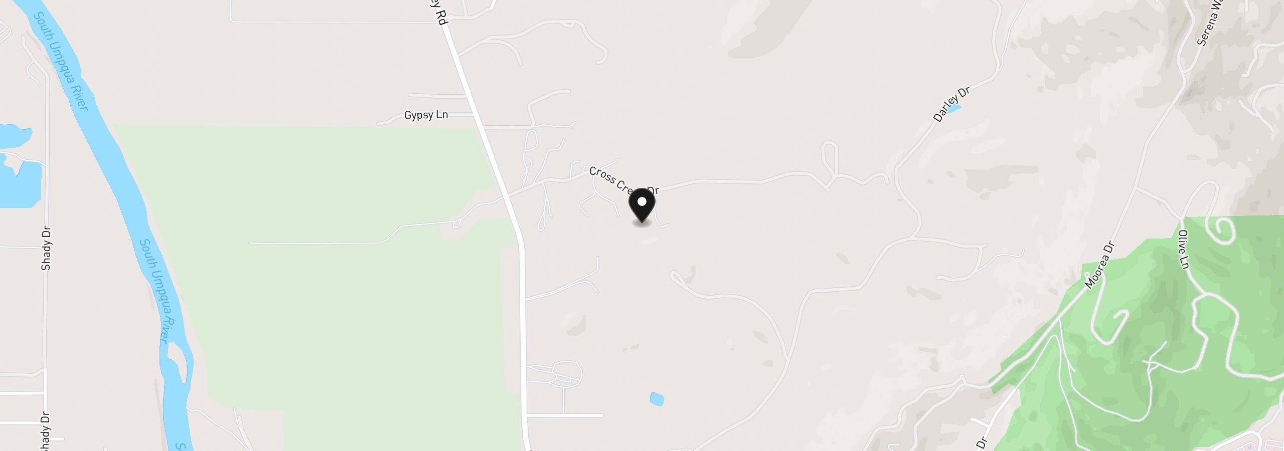 Map showing the location of 425 Cross Creek Dr, Roseburg, OR 97471