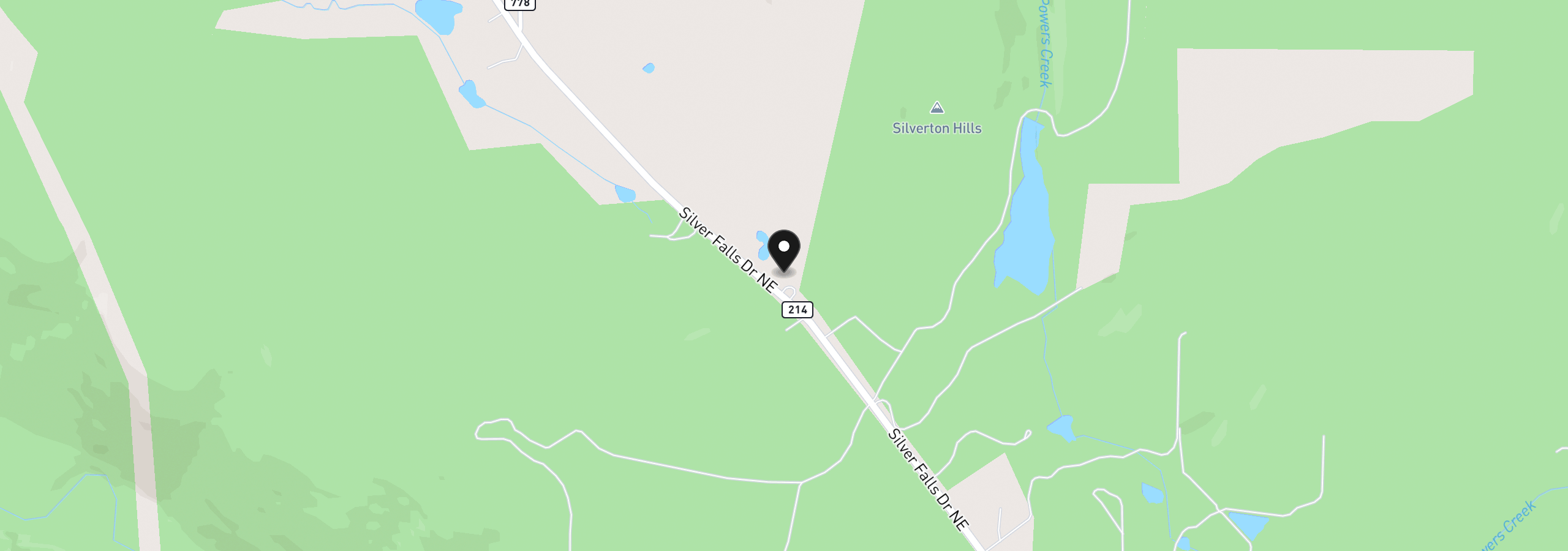 Map showing the location of 1060 Silver Falls Dr NE, Silverton, OR 97381
