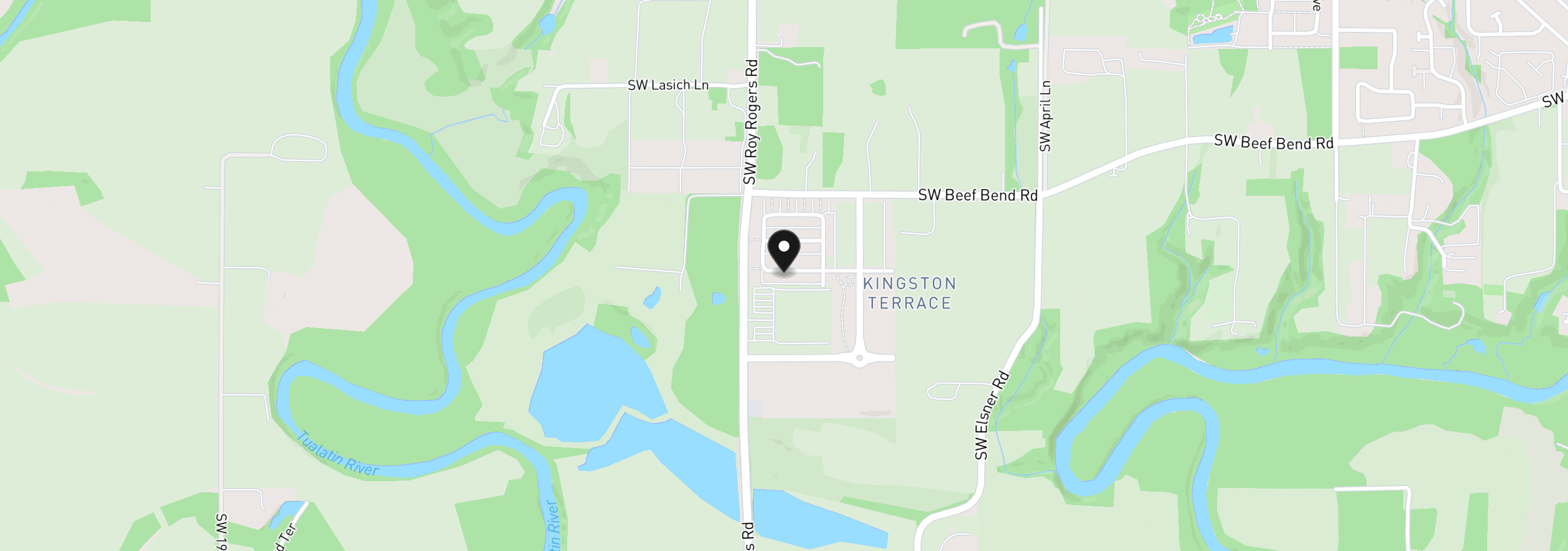 Map showing the location of 16824 SW Pomelo Dr, King City, OR 97140