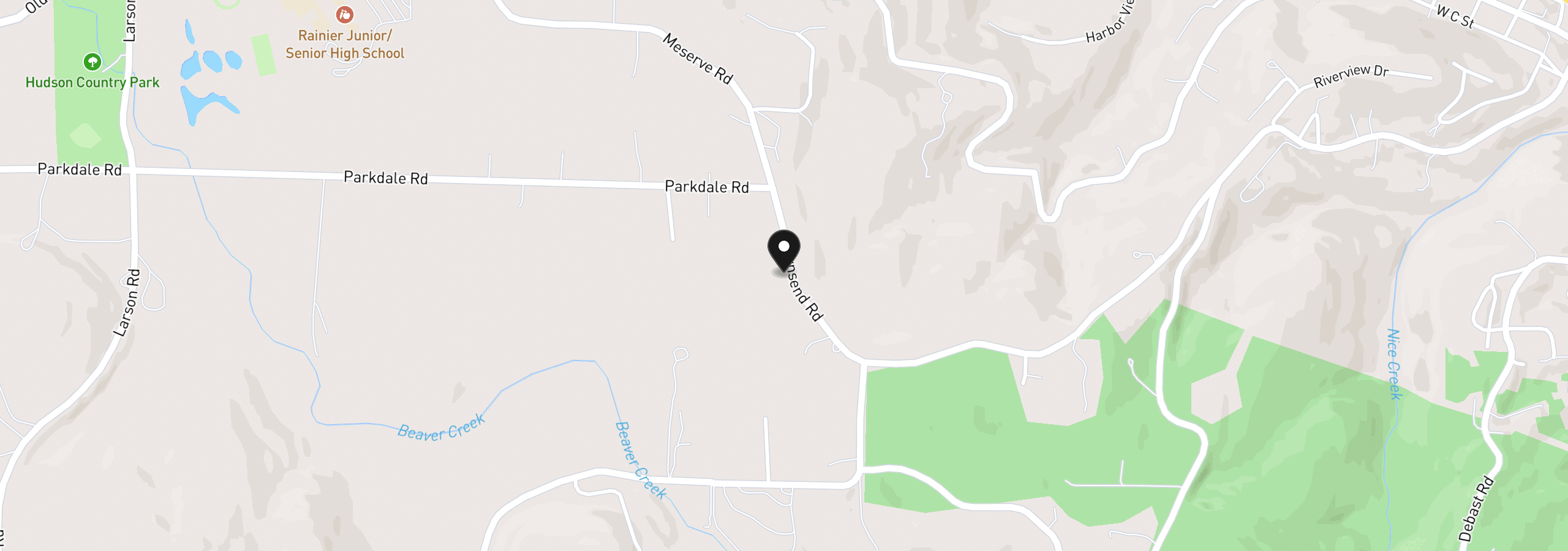 Map showing the location of 75101 Townsend Rd, Rainier, OR 97048