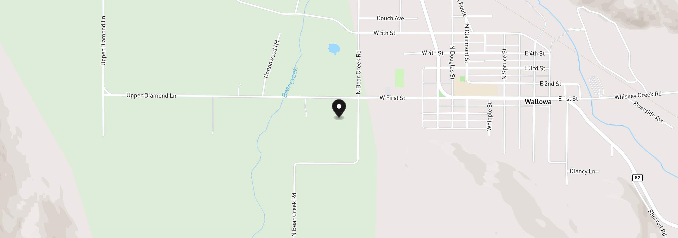 Map showing the location of 70724 Bear Creek Rd, Wallowa, OR 97885
