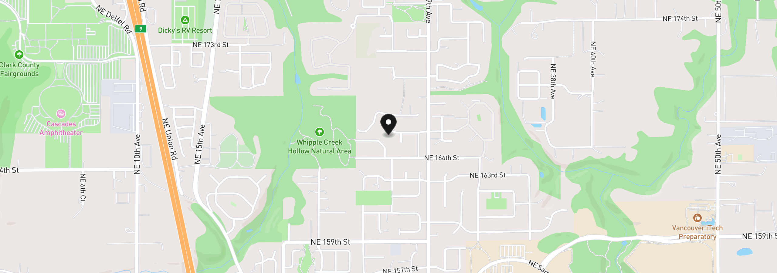 Map showing the location of 2617 NE 166th St, Ridgefield, Wa 98642