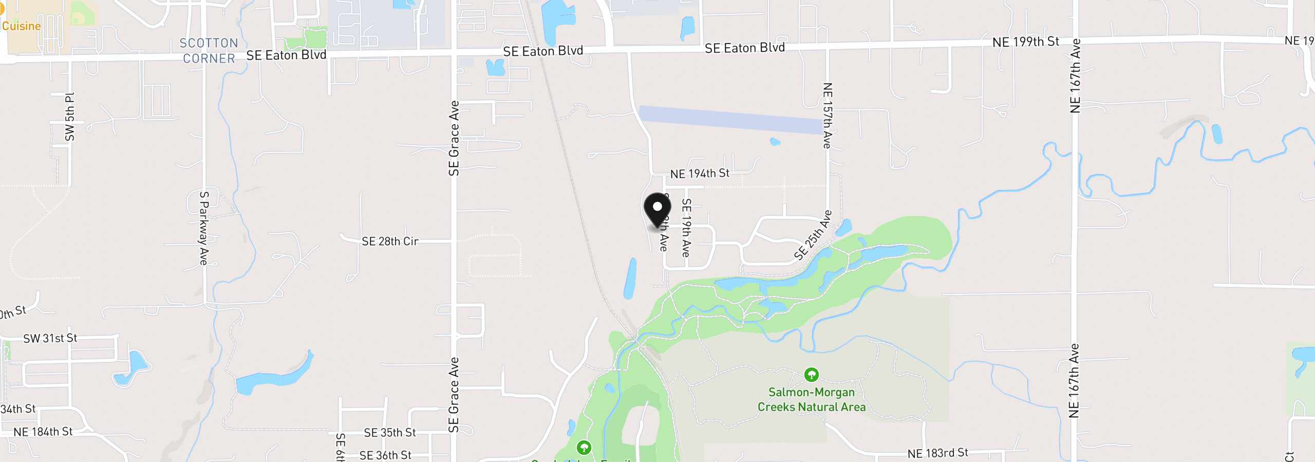 Map showing the location of 2704 SE 18th Ave, Battle Ground, Wa 98604