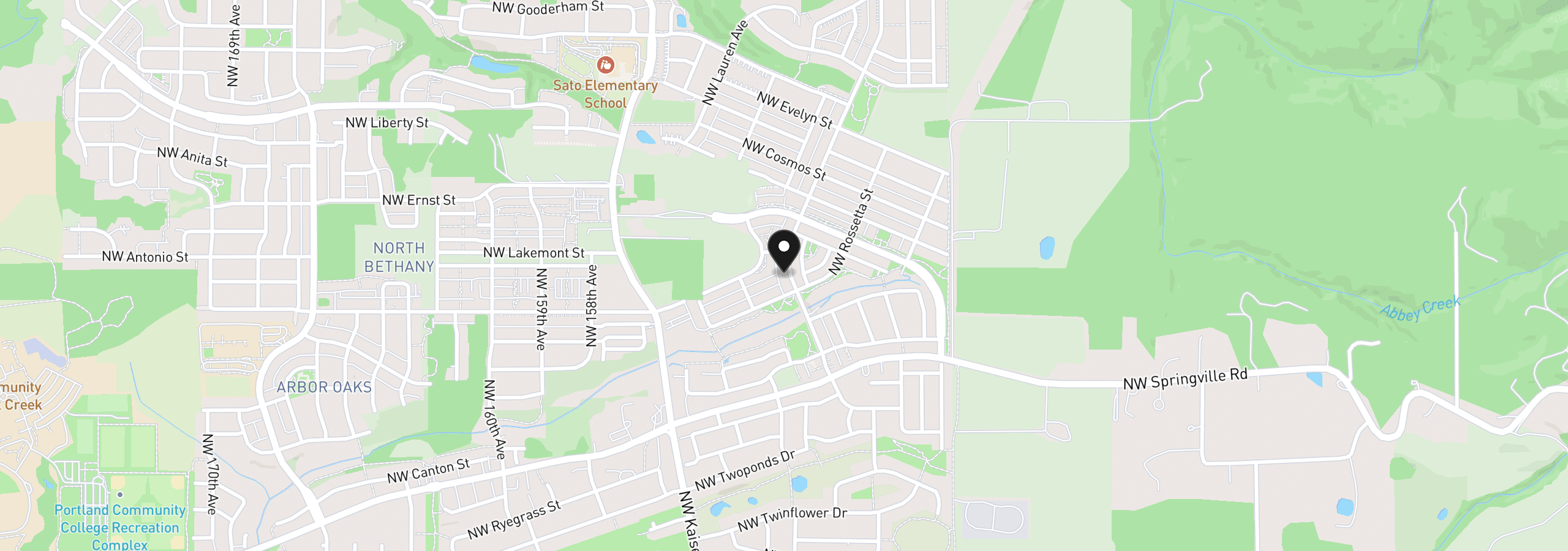 Map showing the location of 6983 NW Eleanor Ave, Portland, OR 97229