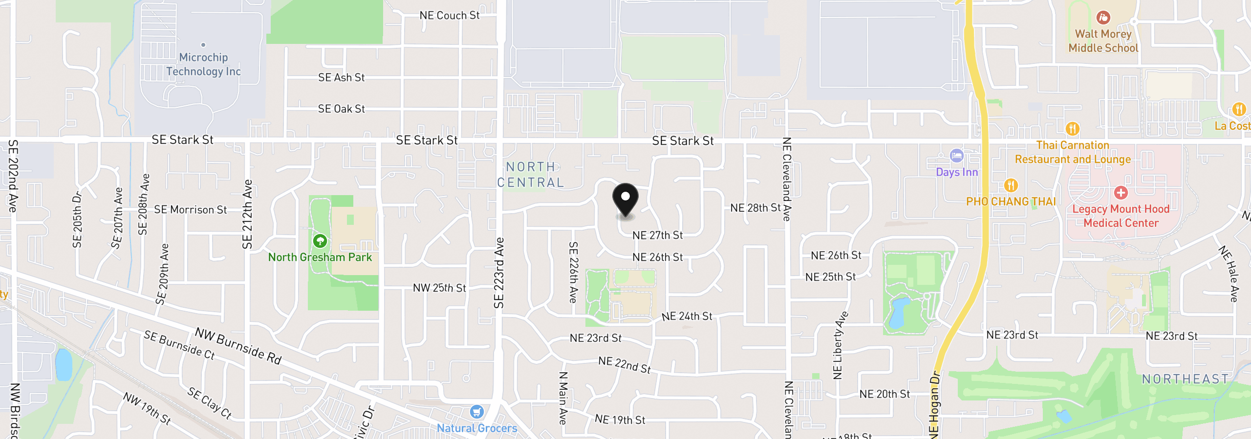 Map showing the location of 2754 NE Hood Ave, Gresham, OR 97030