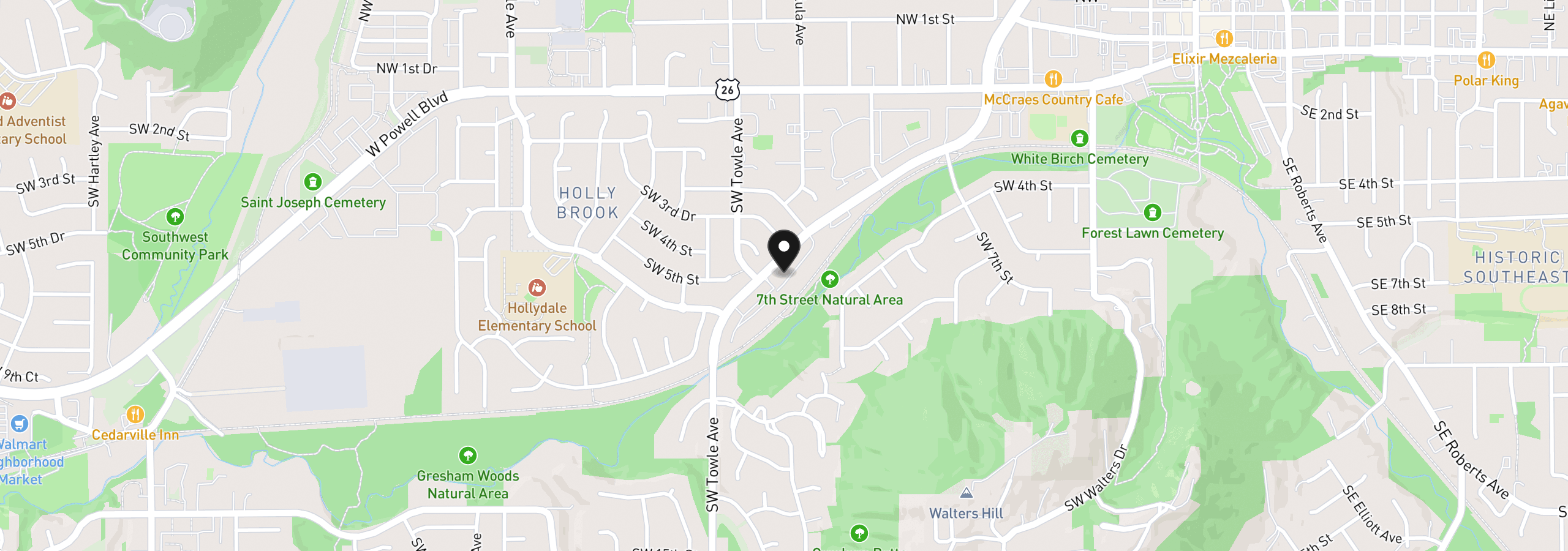 Map showing the location of 616 SW Eastman Pkwy, Gresham, OR 97080