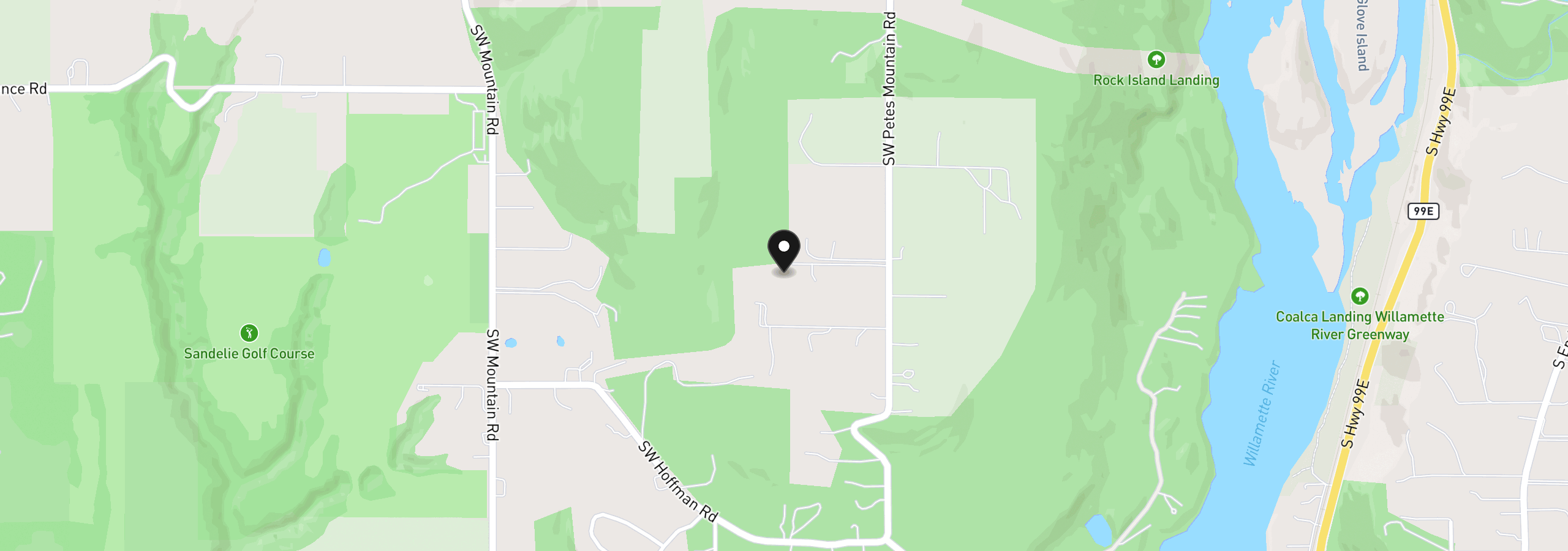 Map showing the location of 28605 SW Petes Mountain Rd, West Linn, OR 97068