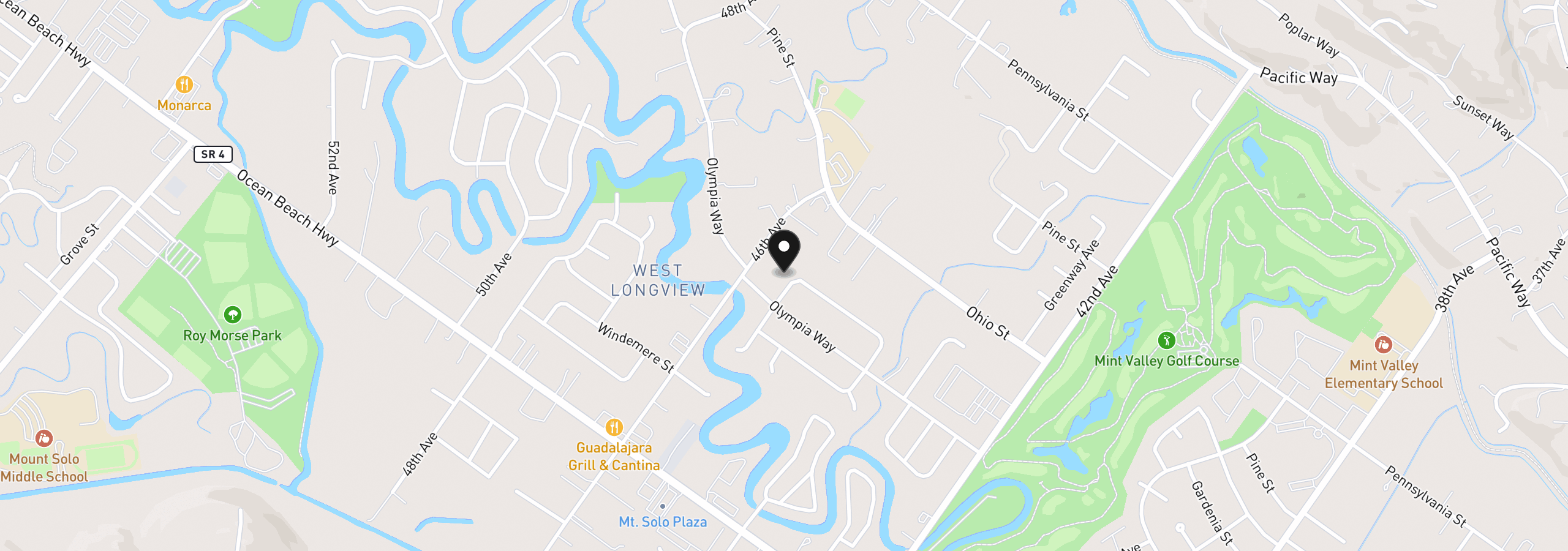 Map showing the location of 4490 Constitution Ln, Longview, Wa 98632