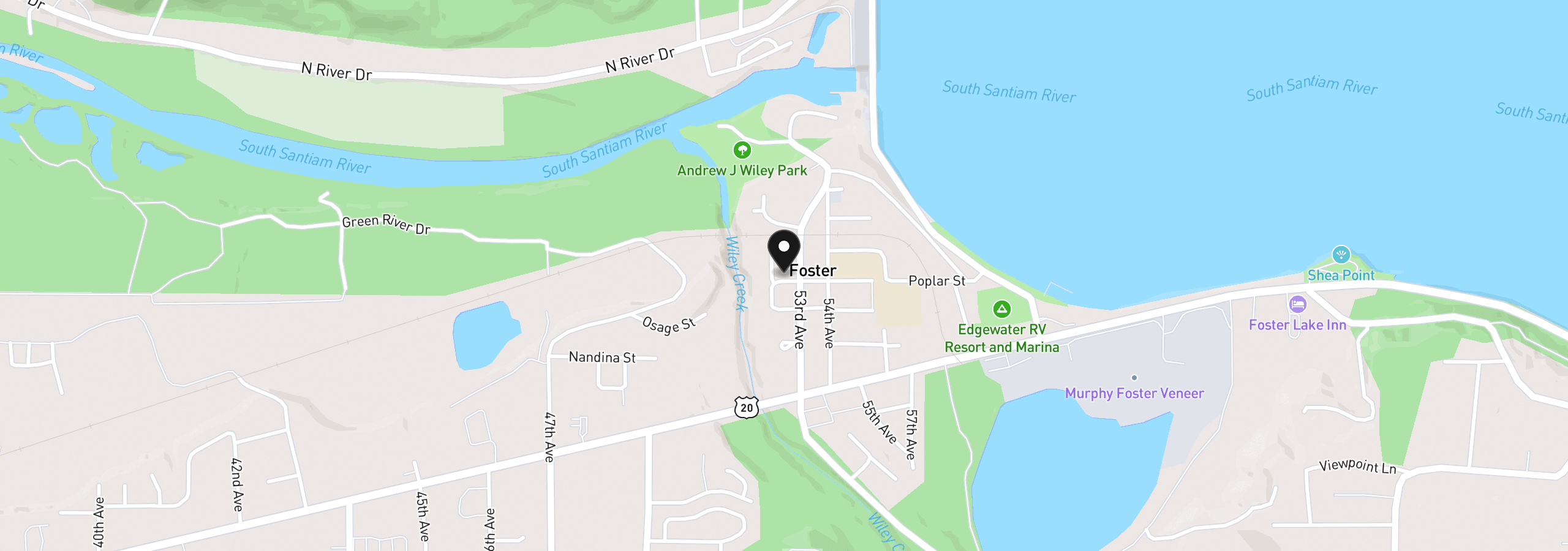 Map showing the location of 5226 Poplar St., Sweet Home, OR 97386