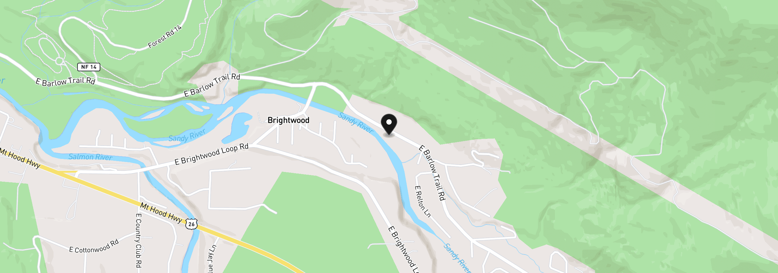 Map showing the location of 63956 E Barlow Trail Rd, Rhododendron, OR 97049