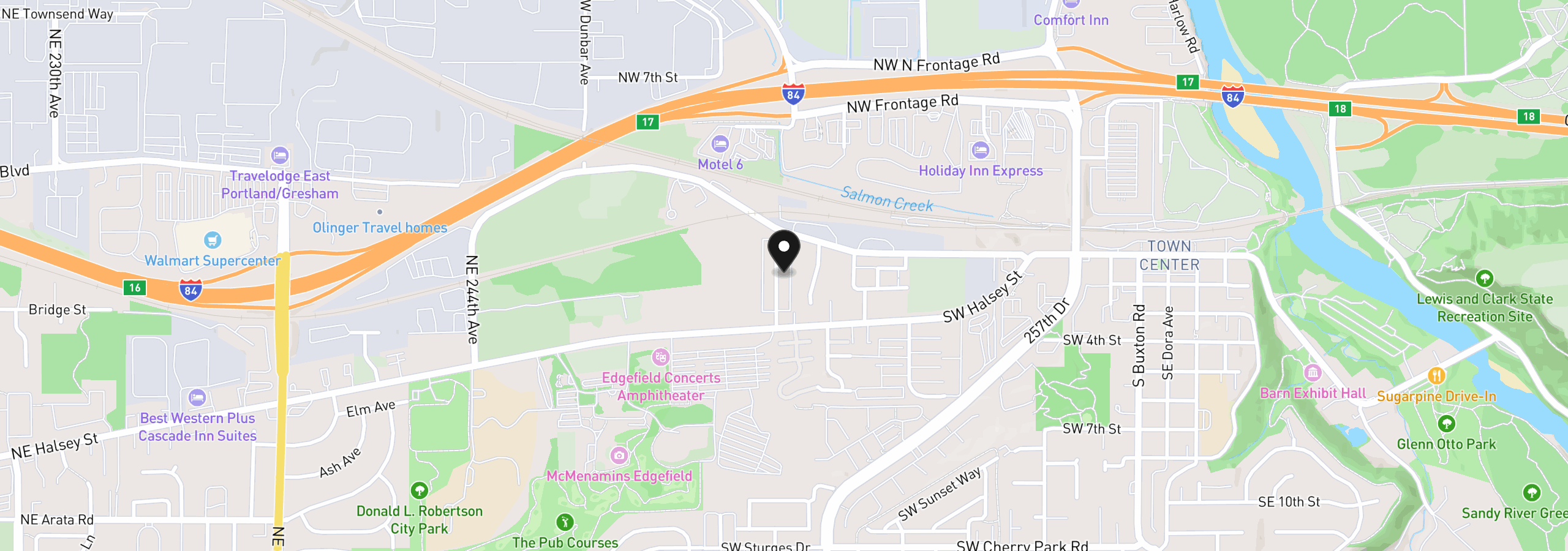 Map showing the location of 170 SW Lancaster Ct, Troutdale, OR 97060