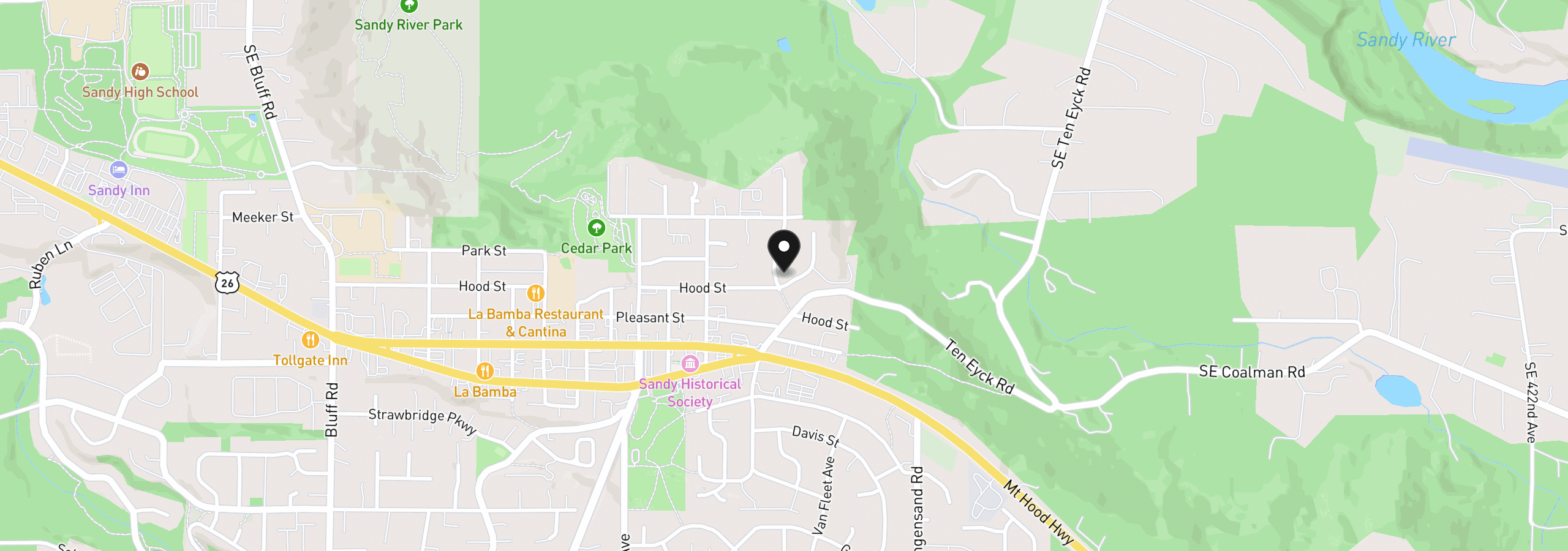Map showing the location of 39735 Hood St, Sandy, OR 97055