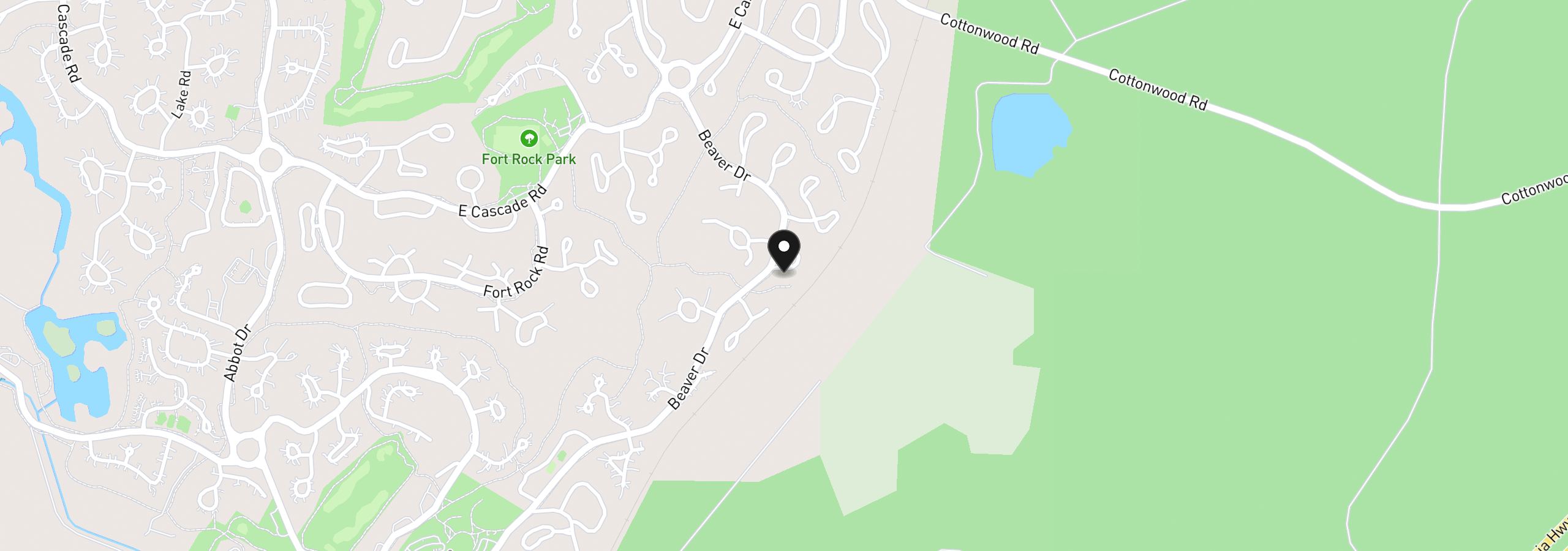Map showing the location of 10 Ashwood Ln, Sunriver, OR 97707