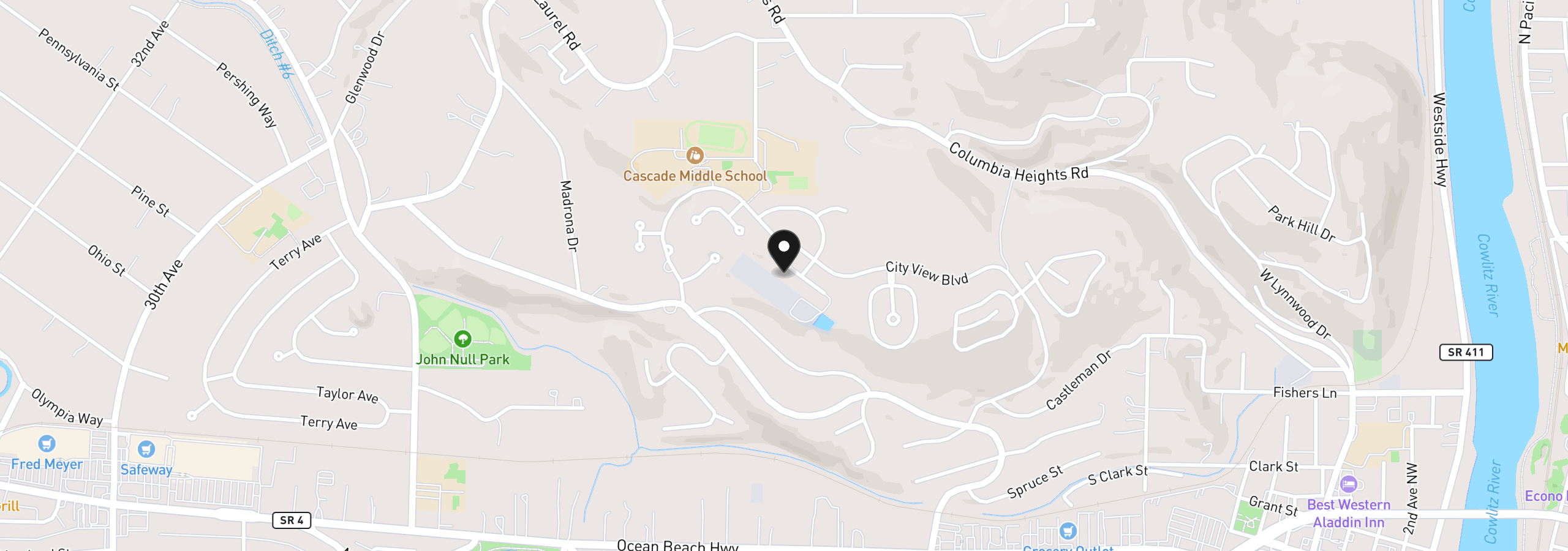 Map showing the location of 31 Alexia Ct, Longview, Wa 98632