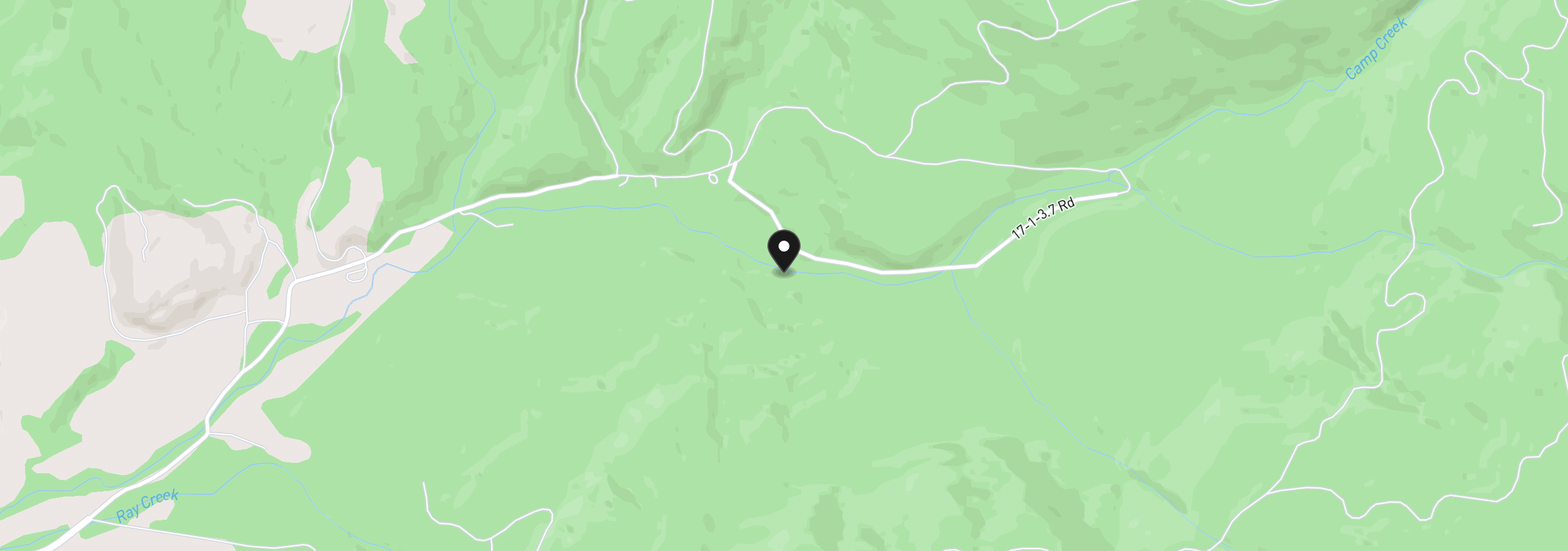 Map showing the location of Camp Creek Rd, Springfield, OR 97478