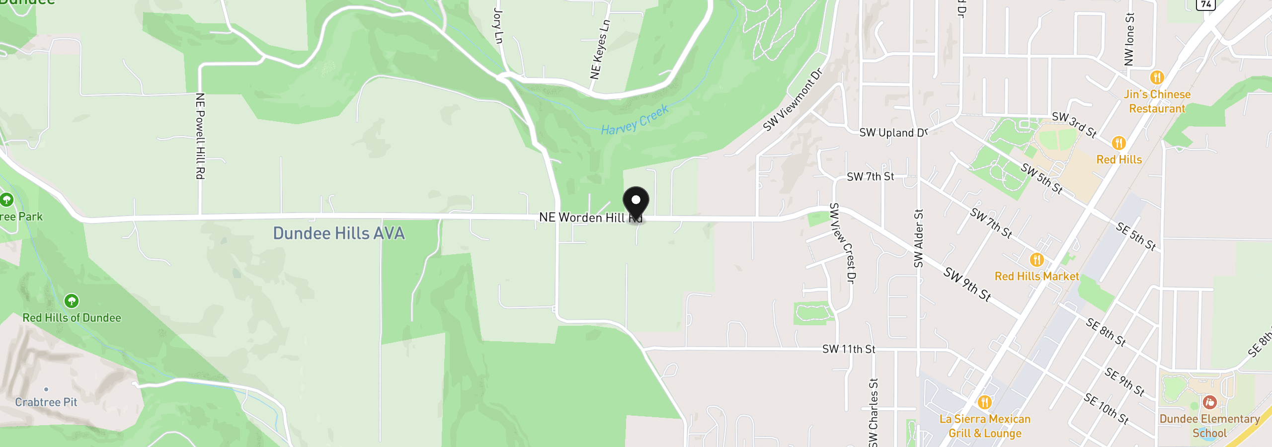 Map showing the location of 8331 NE Worden Hill Rd, Dundee, OR 97115