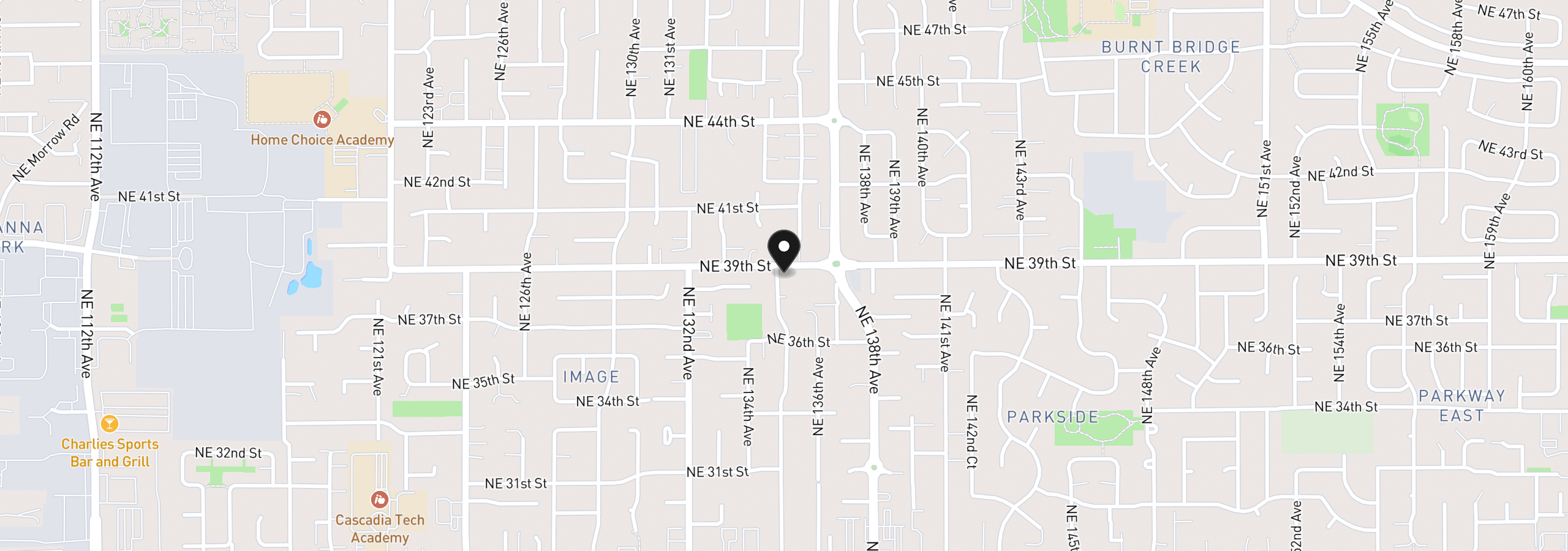 Map showing the location of 3811 NE 135th Ave, Vancouver, Wa 98682