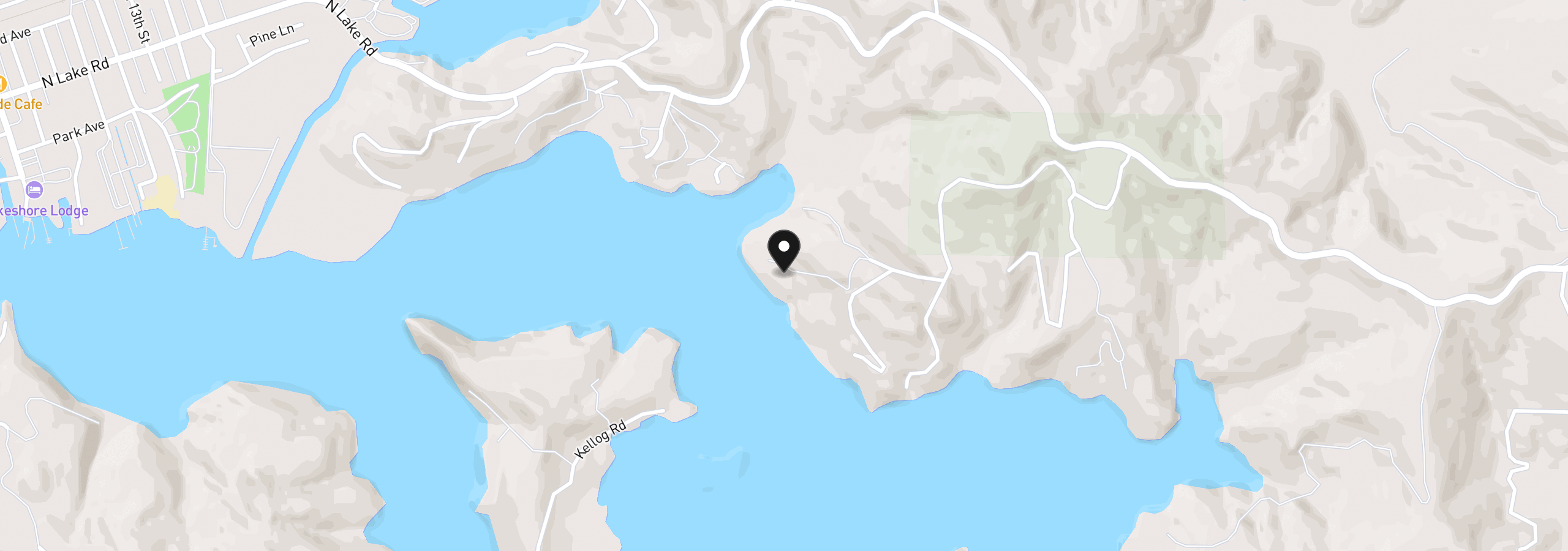 Map showing the location of 71350 Sunny Cove Rd, Lakeside, OR 97449