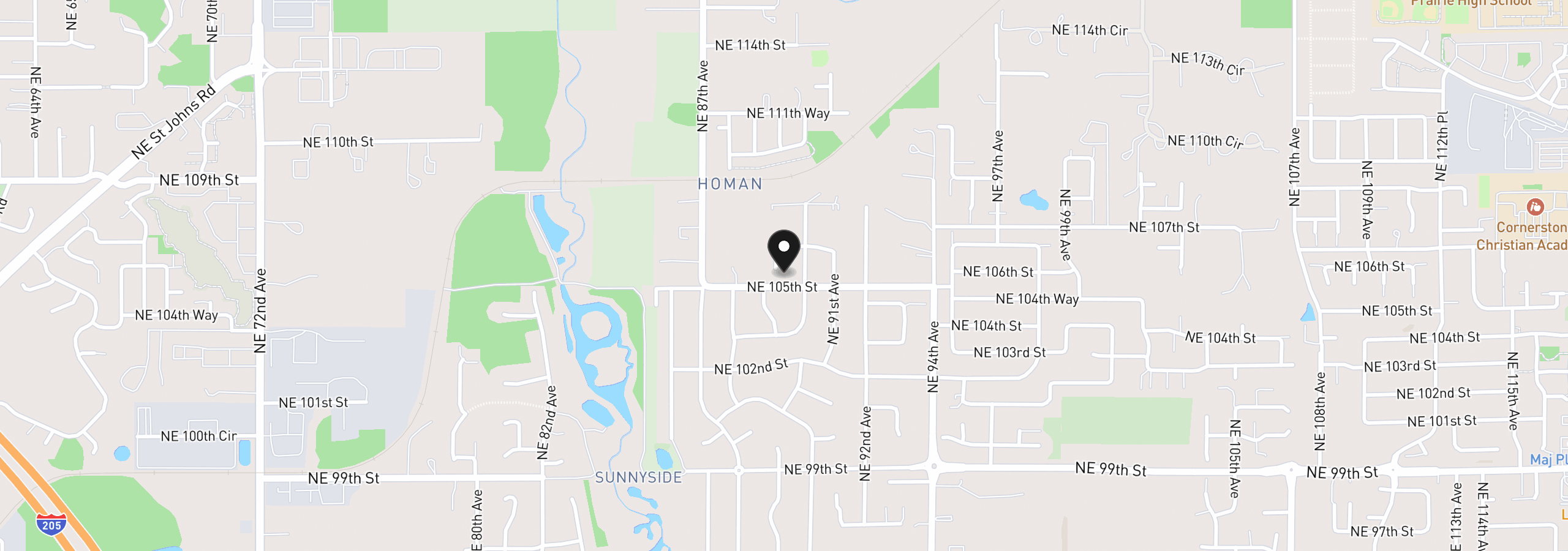 Map showing the location of 8903 NE 106th Cir, Vancouver, Wa 98662