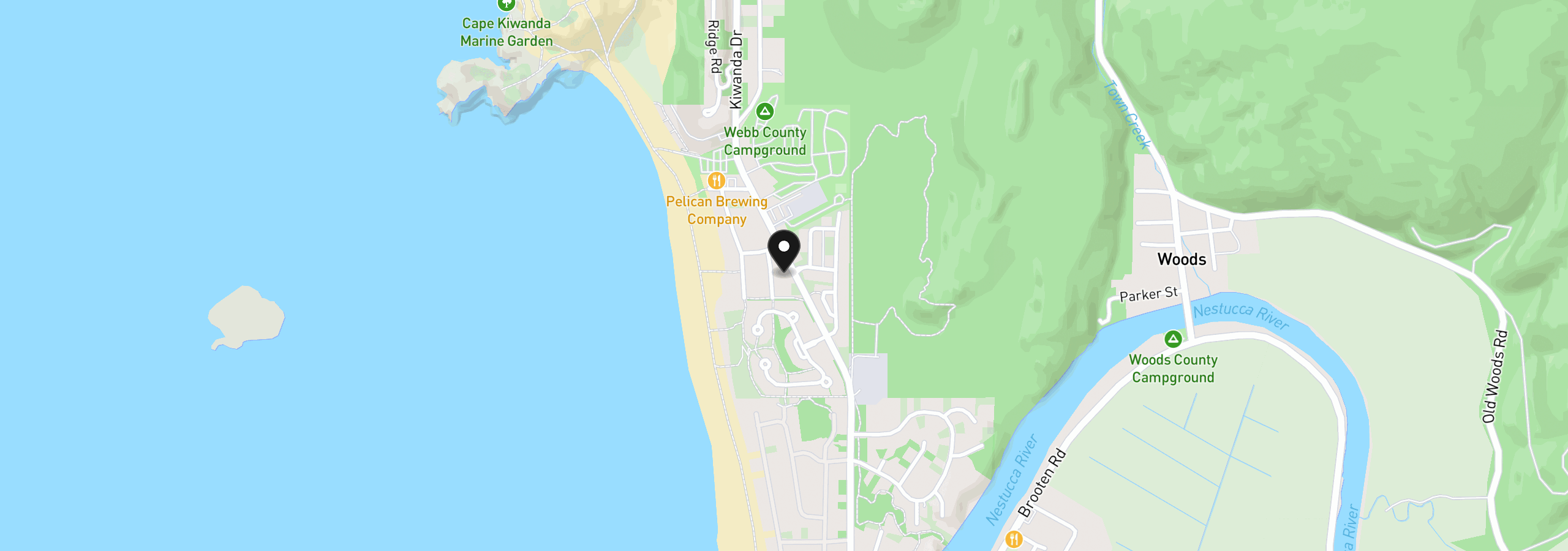 Map showing the location of 33520 Cape Kiwanda Dr, Pacific City, OR 97135