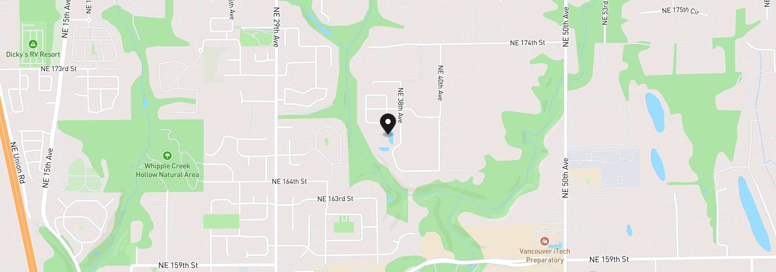 Map showing the location of 16918 NE 35th Ave, Vancouver, Wa 98686