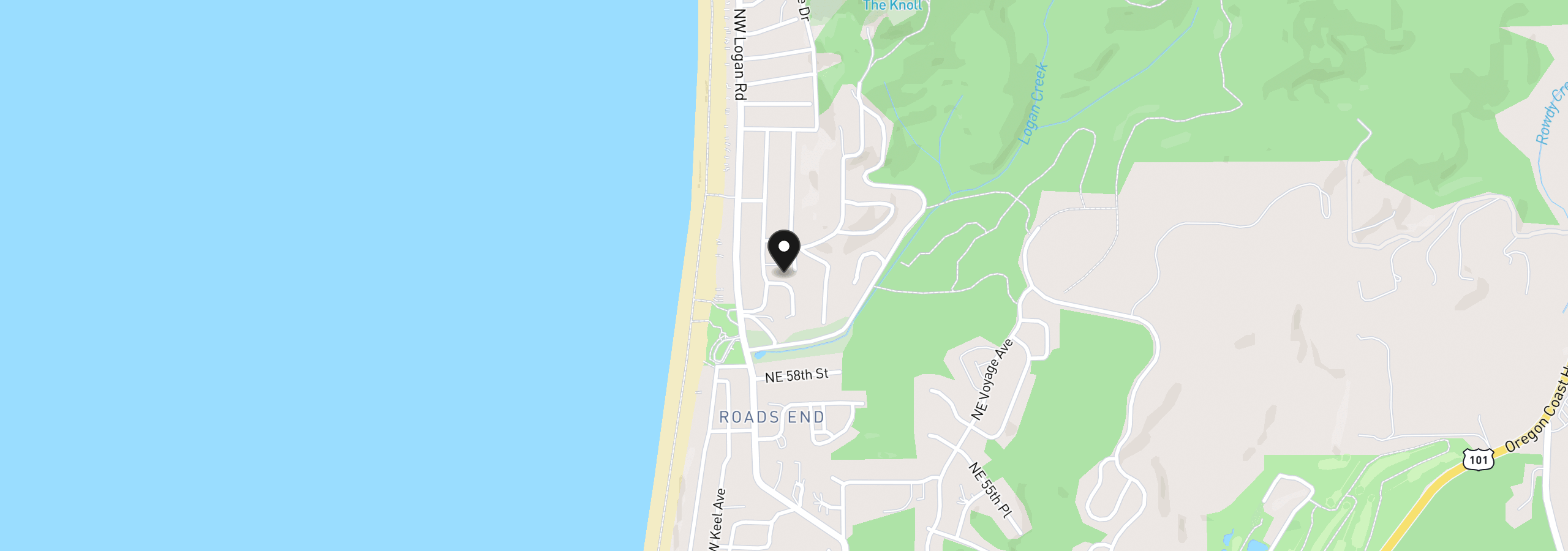 Map showing the location of 1903 NE Spindrift Ct, Lincoln City, OR 97367