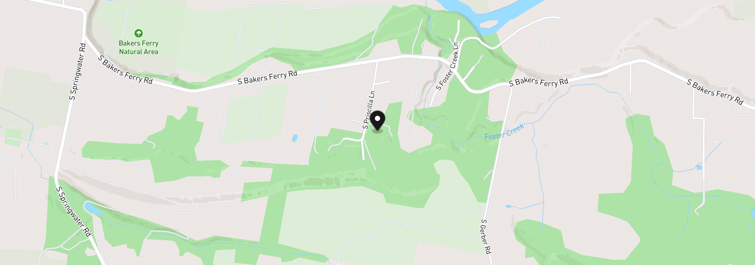 Map showing the location of 15770 S Priscilla Ln, Oregon City, OR 97045