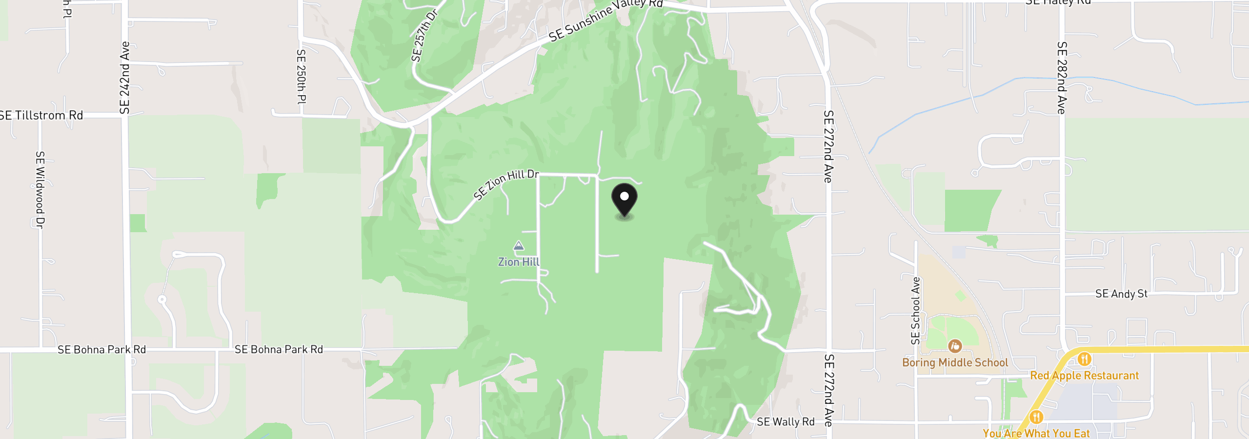 Map showing the location of 11975 SE Zion Hill Dr, Damascus, OR 97089