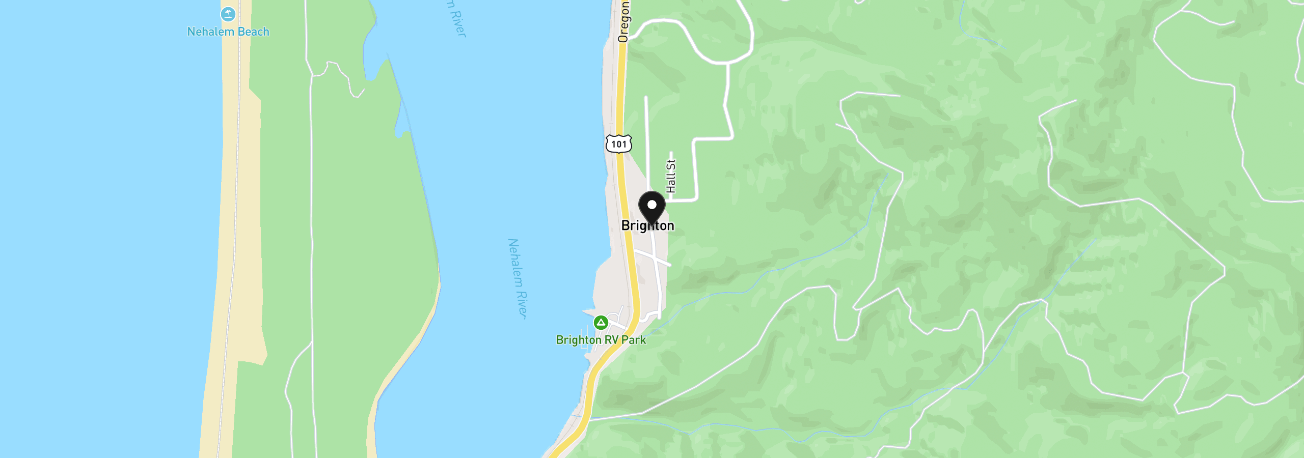Map showing the location of 12 N Bayview Blvd, Rockaway Beach, OR 97136