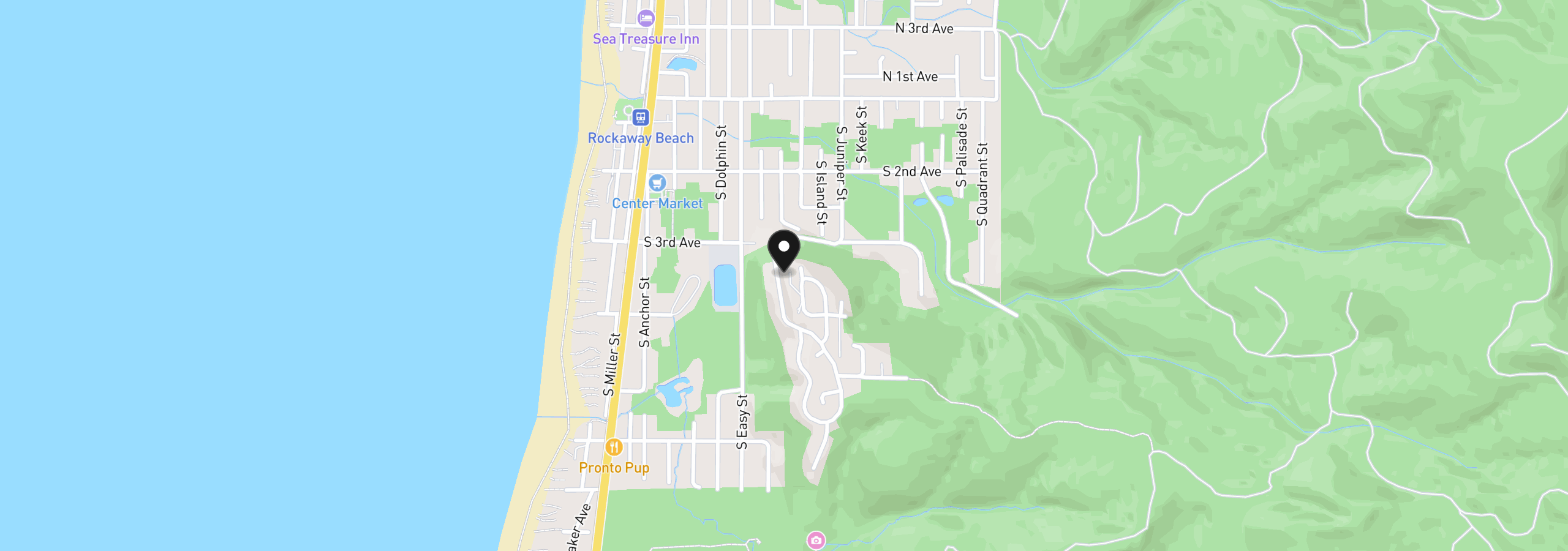 Map showing the location of 367 Longview Loop, Rockaway Beach, OR 97136
