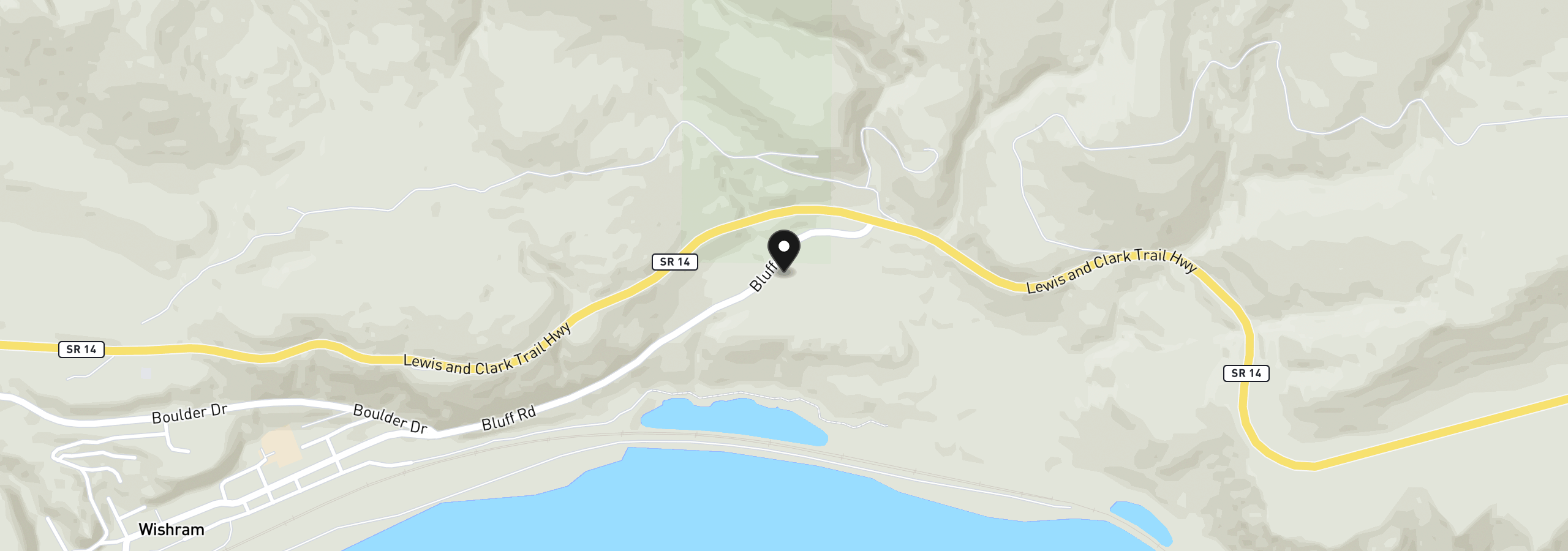 Map showing the location of 1 Wishram Rd., Wishram, Wa 98673