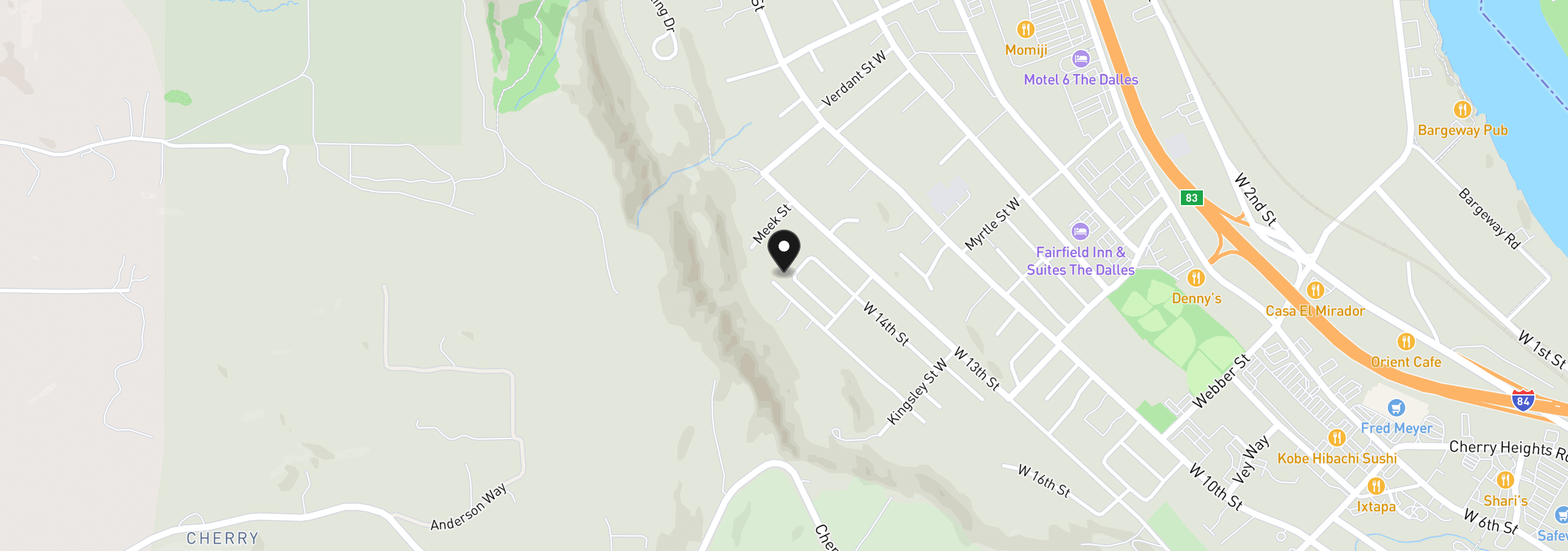 Map showing the location of 1423 Gordon Ct 38, The Dalles, OR 97058
