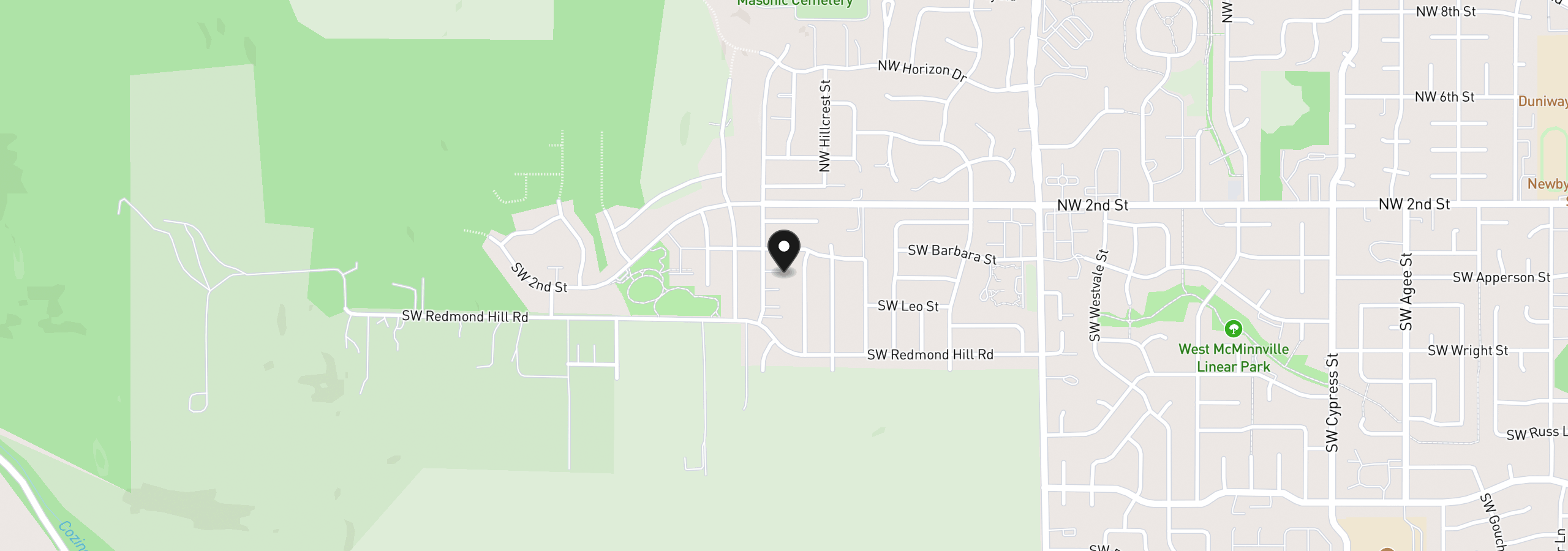 Map showing the location of 300 SW Mt Mazama St, McMinnville, OR 97128