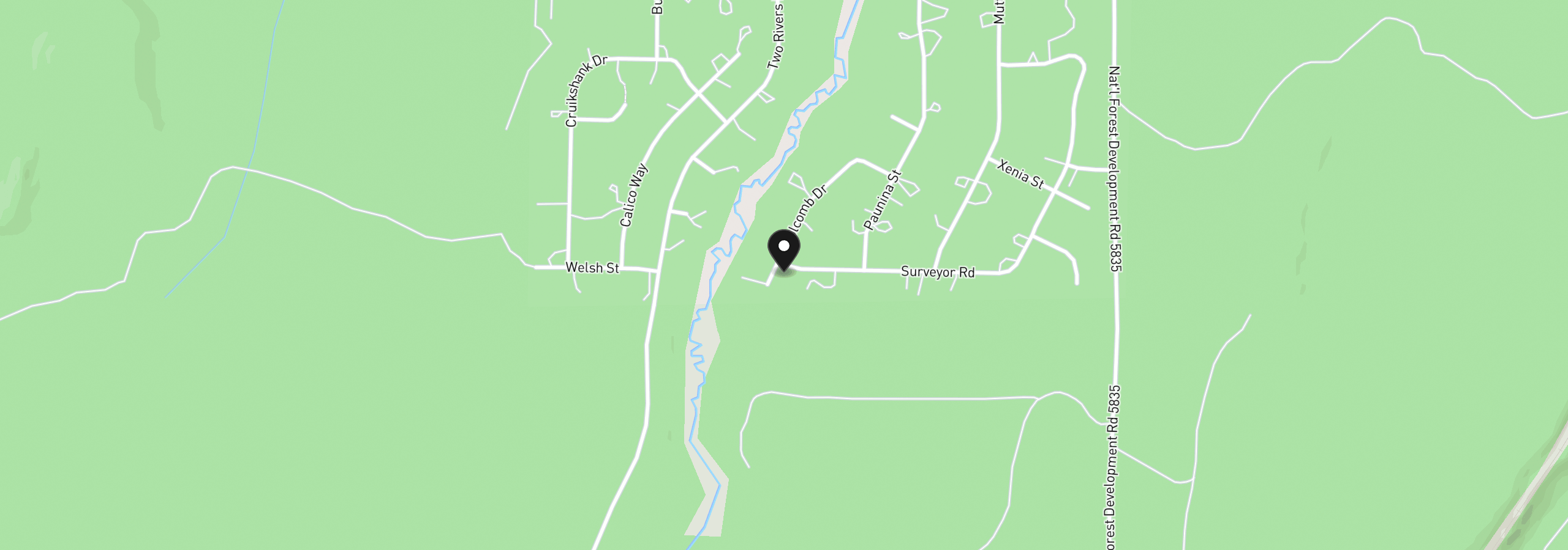 Map showing the location of 27 Surveyor Rd, Crescent Lake, OR 97733