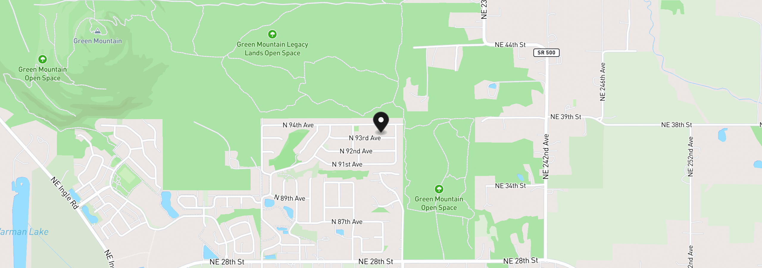 Map showing the location of 5269 N 93rd Ave Lot 284, Camas, Wa 98607
