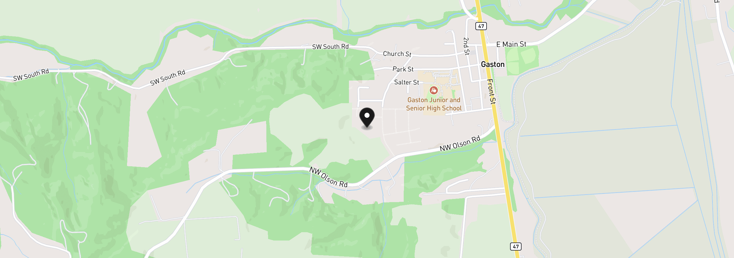 Map showing the location of 0 Trail St, Gaston, OR 97119